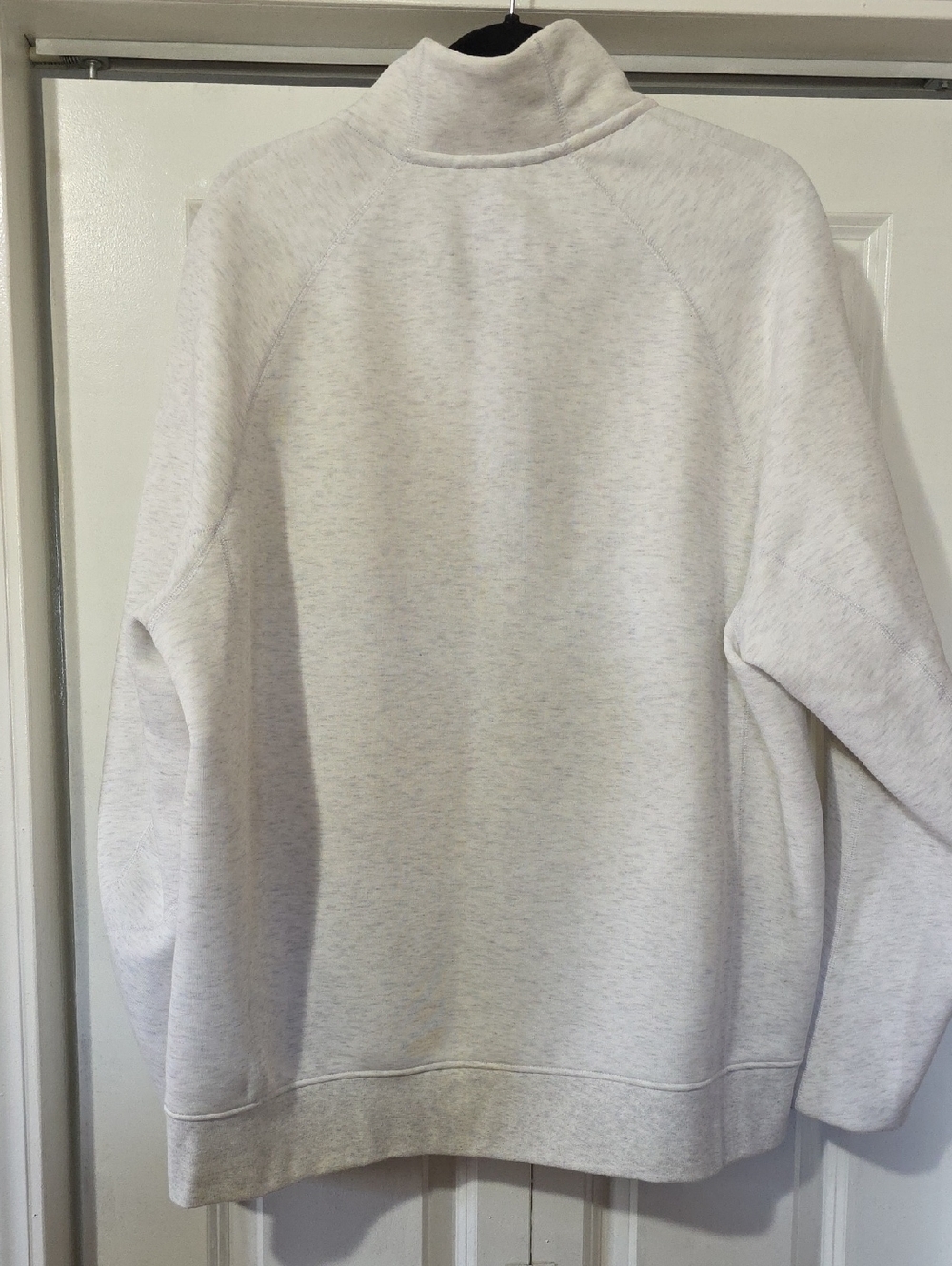 Nike Men's Heather Light Gray Quarter-Zip Pullover with Black Trim - Picture 4 of 4